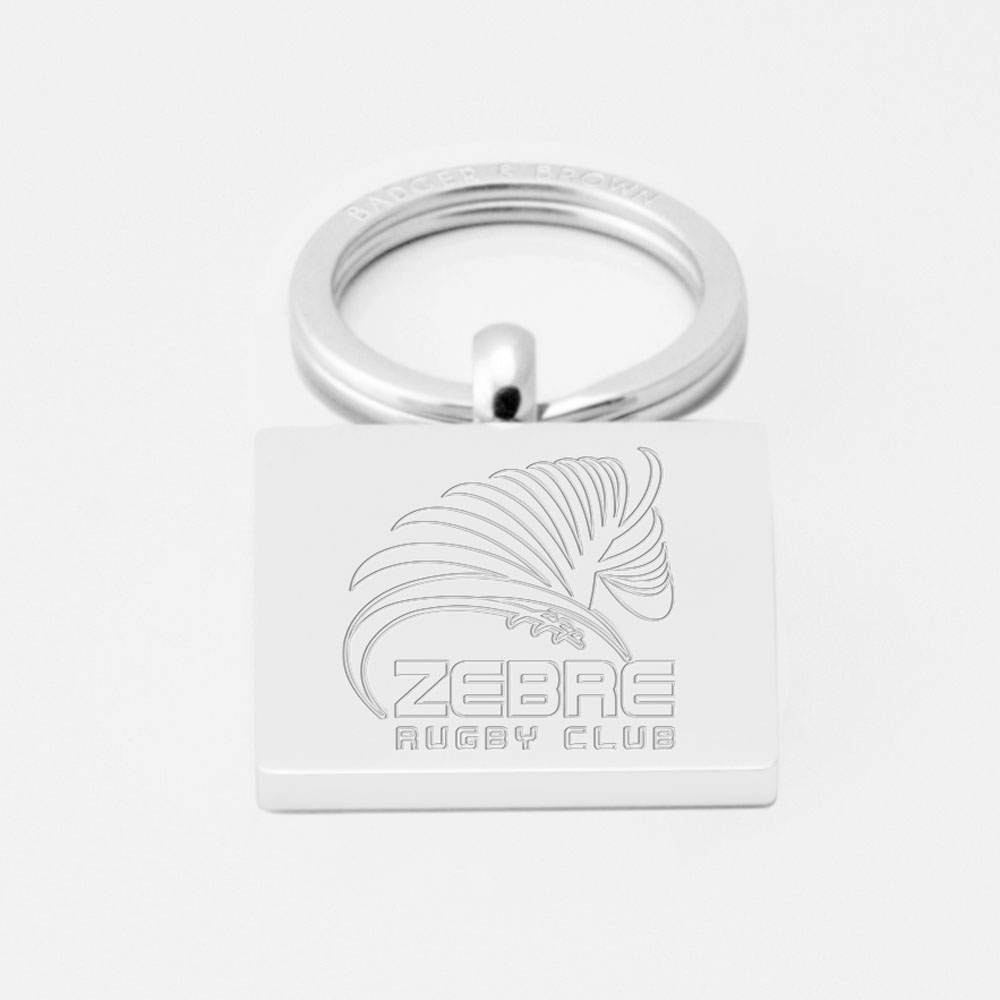 Zebre Rugby-Engraved-Silver-Keyring