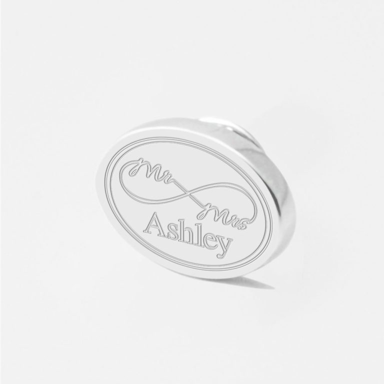 mr and mrs infinity-Engraved-Lapel-Pin