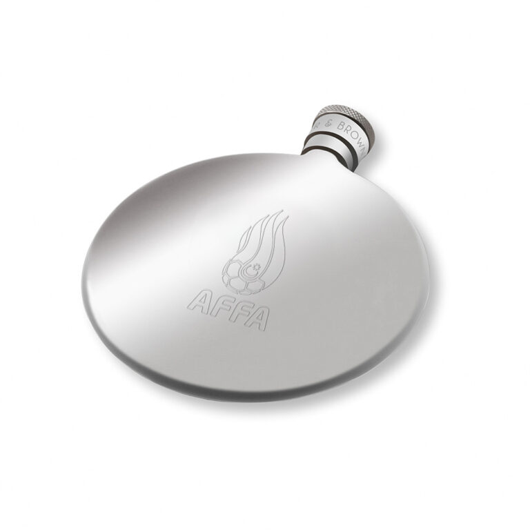 Azerbaijan Football-Engraved-Silver-Hip-Flask