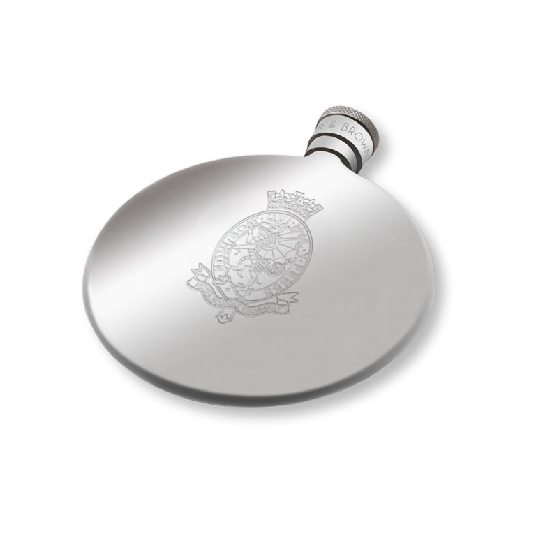 Royal Wessex Yeomanary-Engraved-Silver-Hip-Flask