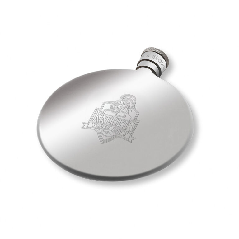 York City Knights Rugby-Engraved-Silver-Hip-Flask