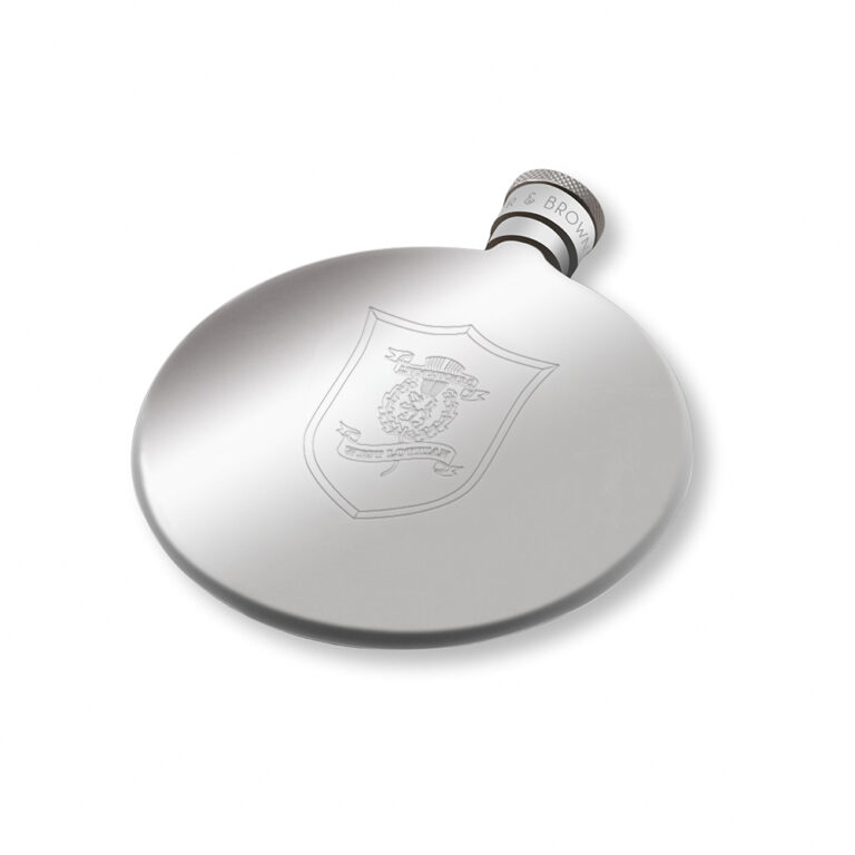 lIVINGSTON-Engraved-Silver-Hip-Flask
