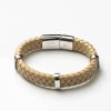 Beige-Leather-Braided-Bracelet-With-Loop-Detail-inside-engraved