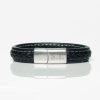 Black-Quilted-Style-Leather-Bracelet-front-engraved
