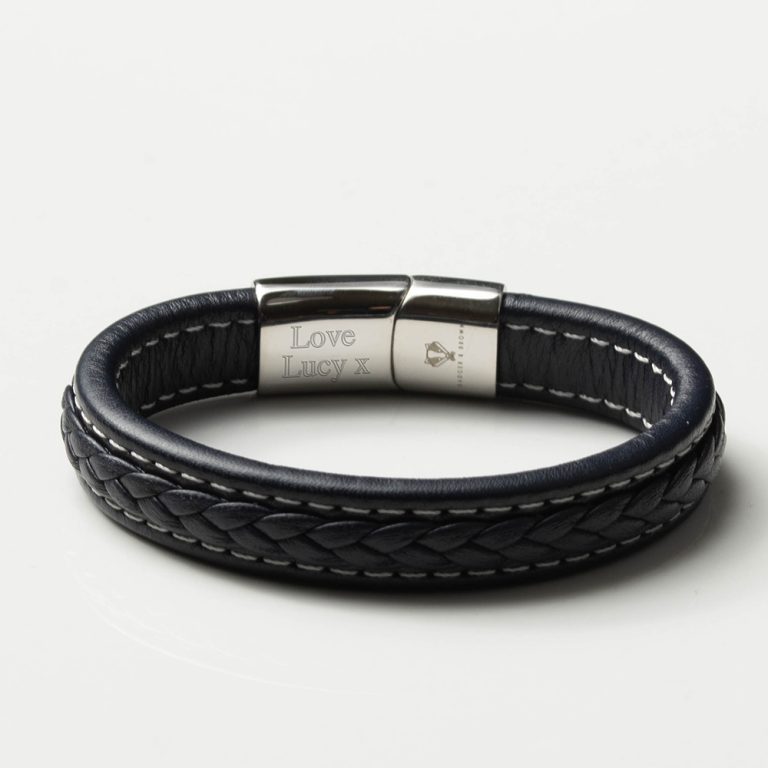 Black-Quilted-Style-Leather-Bracelet-inside-engraved