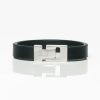 Black-Smooth-Textured-Leather-Bracelet-front-engraved