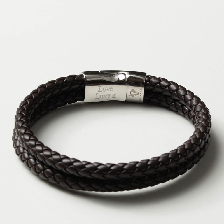Brown-Leather-Double-Braided-Bracelet-inside-engraved
