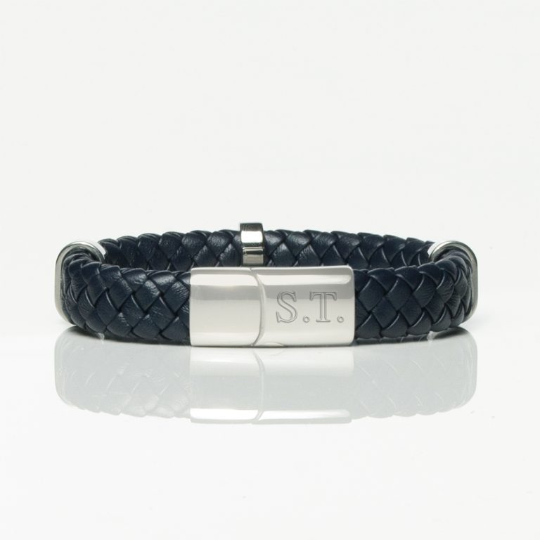 Brown Leather Braided Bracelet With Loop Detail