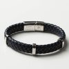 Navy-Leather-Braided-Bracelet-With-Loop-Detail-inside-engraved