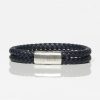 Navy-Leather-Double-Braided-Bracelet-front-engraved