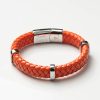 Orange-Leather-Braided-Bracelet-With-Loop-Detail-inside-engraved