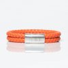 Orange-Leather-Double-Braided-Bracelet-front-engraved
