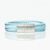 Two-Tone-Steel-Blue-Woven-Leather-Bracelet-front-engraved