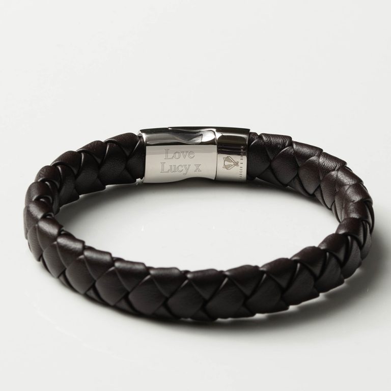 brown braided inside engraved