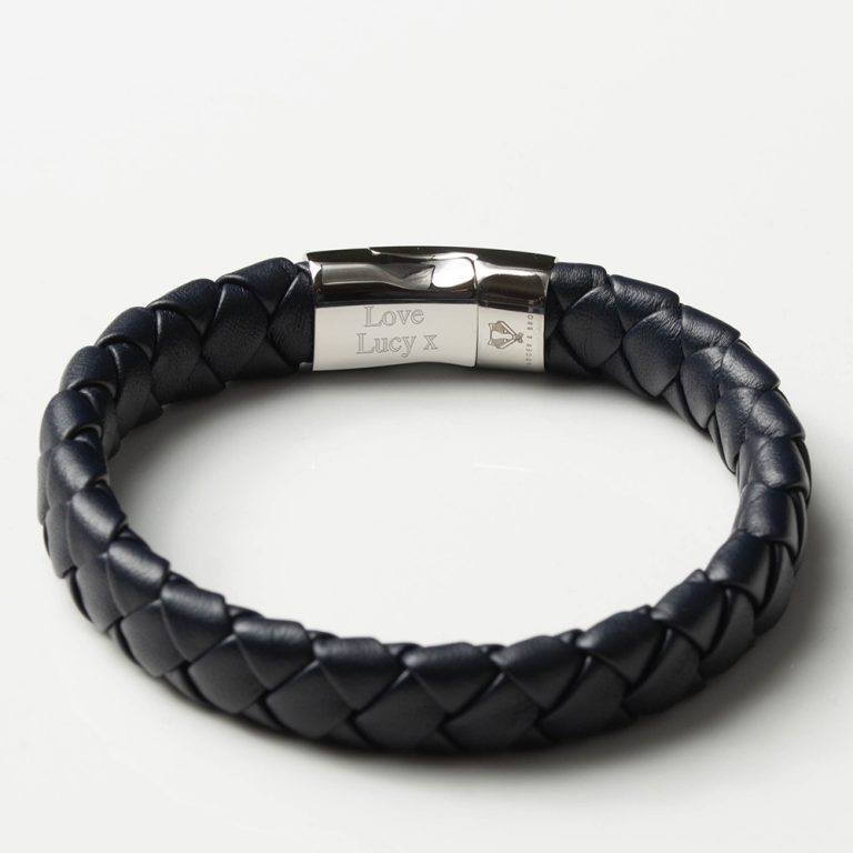 navy braided inside engraved