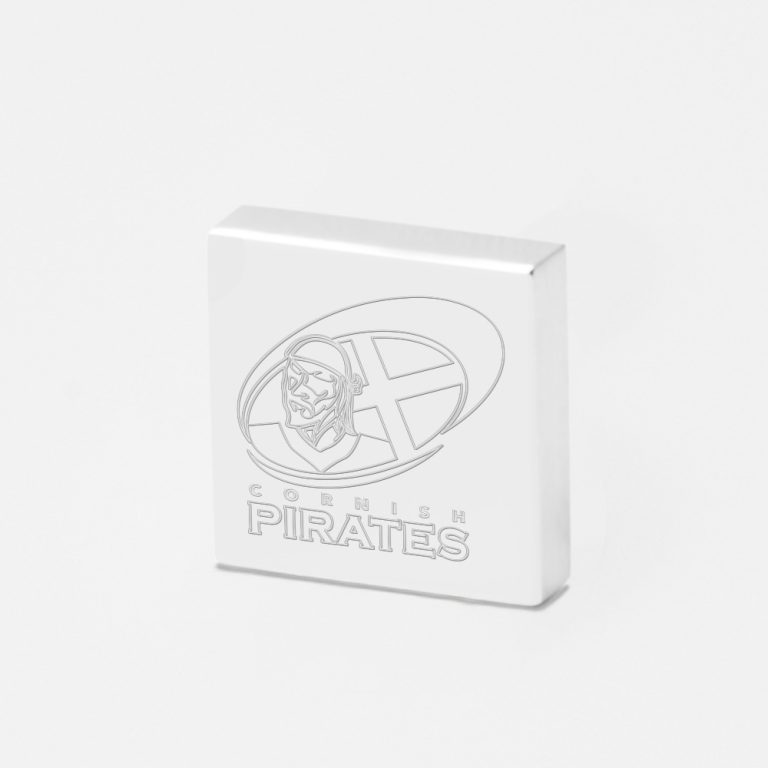 Cornish Pirates Rugby-Engraved-Silver-Lapel-Pin