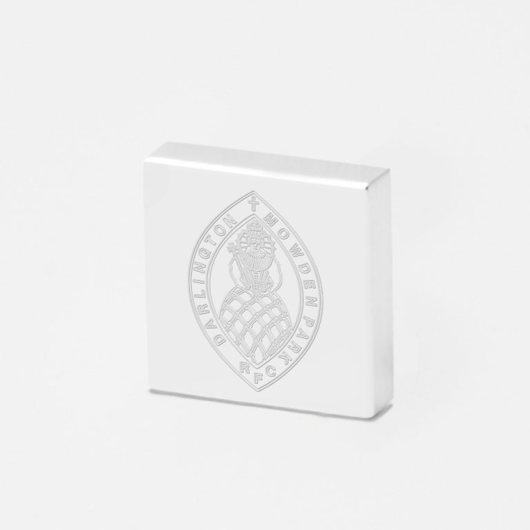 Darlington Mowden Rugby-Engraved-Silver-Square-Lapel-Pin