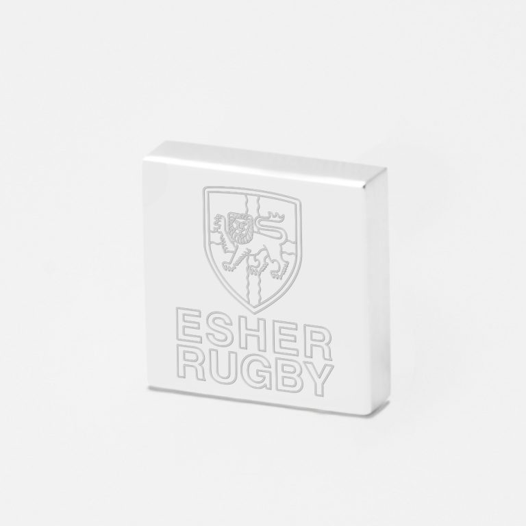 Esher Rugby-Engraved-Silver-Square-Lapel-Pin