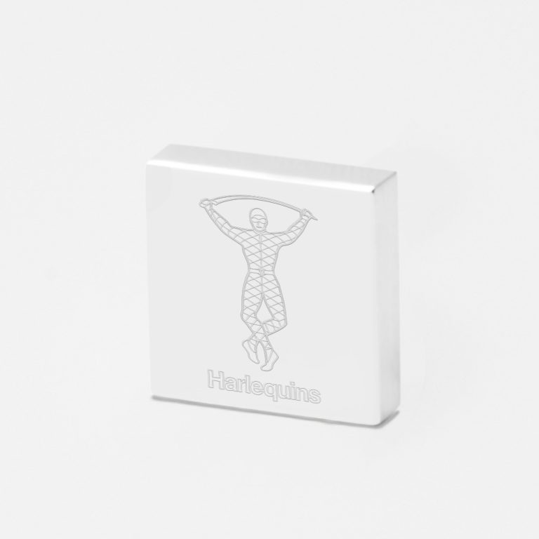 Harlequins Rugby-Engraved-Silver-Lapel-Pin