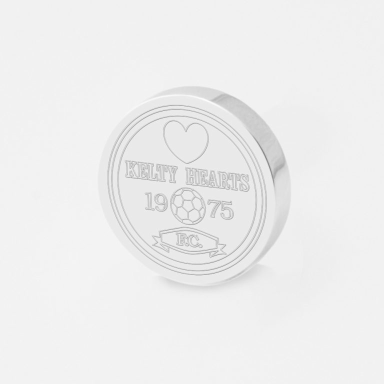 Kelty Hearts Football-Engraved-Silver-Lapel-Pin