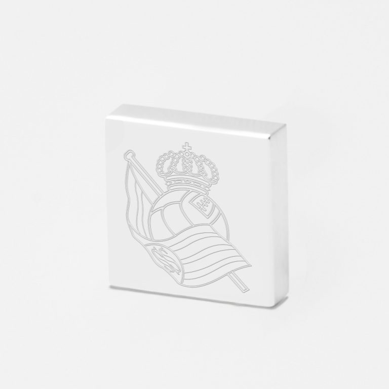 Real Sociedad Football-Engraved-Silver-Lapel-Pin
