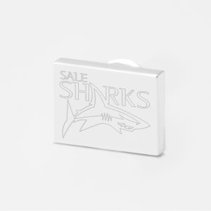Sale Sharks Rugby-Engraved-Silver-Lapel-Pin