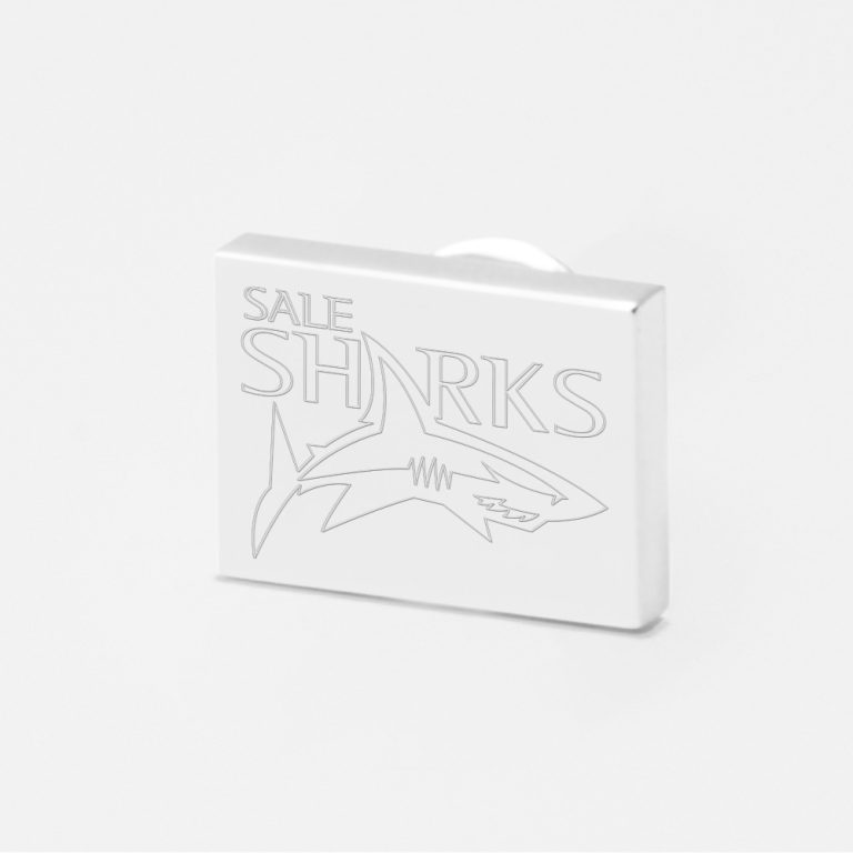 Sale Sharks Rugby-Engraved-Silver-Lapel-Pin