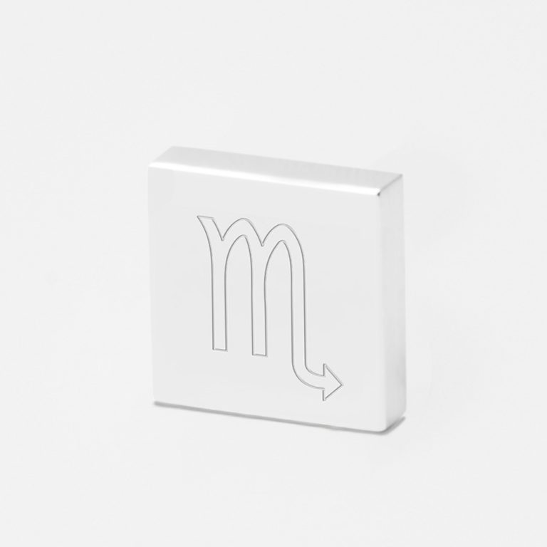 Scorpio Zodiac-Engraved-Silver-Lapel-Pin