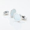 Sterling Silver Opal Cufflinks