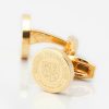 Bromley-Football-Engraved-Gold-Circle-Cufflinks