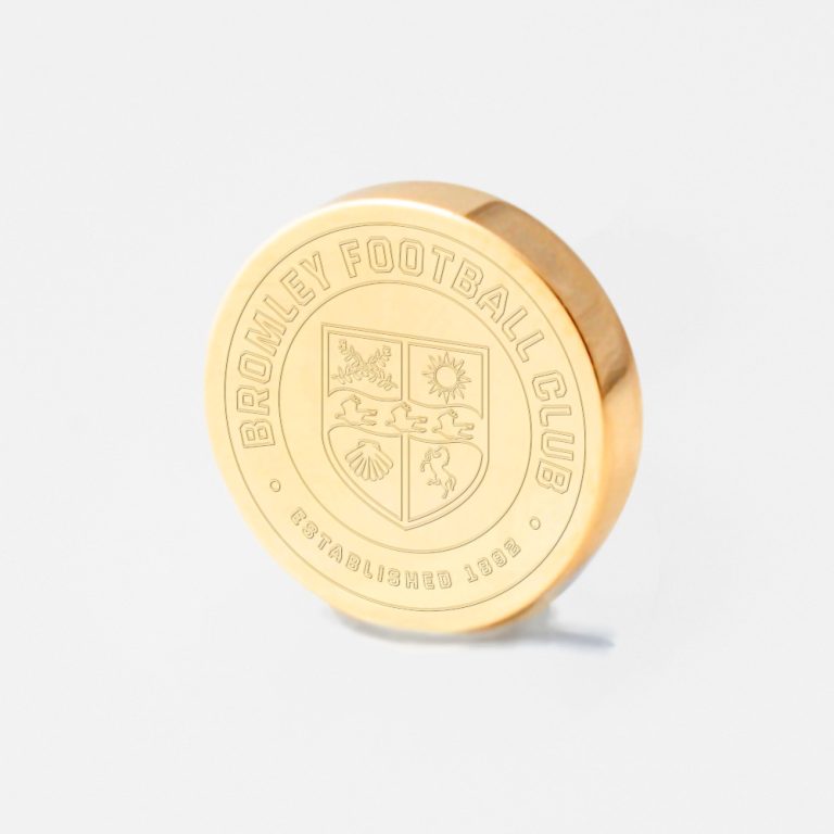 Bromley-Football-Engraved-Gold-Circle-Lapel-Pin