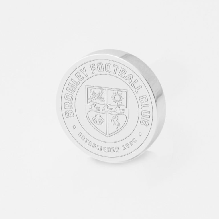 Bromley-Football-Engraved-Silver-Circle-Lapel-Pin