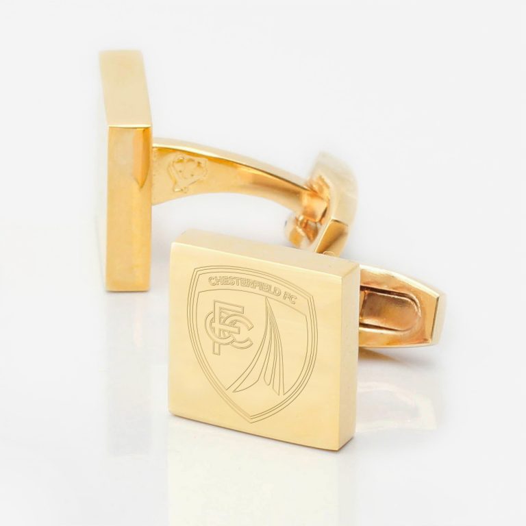 Chesterfield-Football-Engraved-Gold-Square-Cufflinks