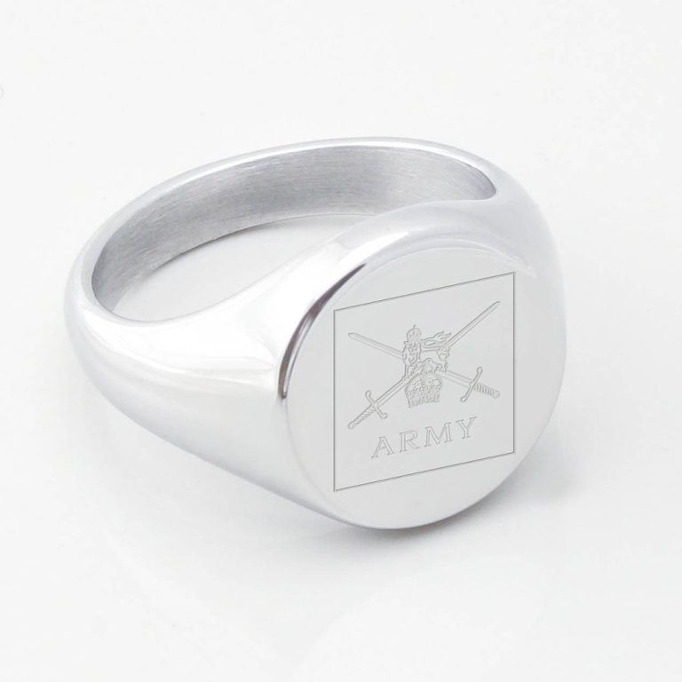 British-Army-Engraved-Silver-Signet-Ring