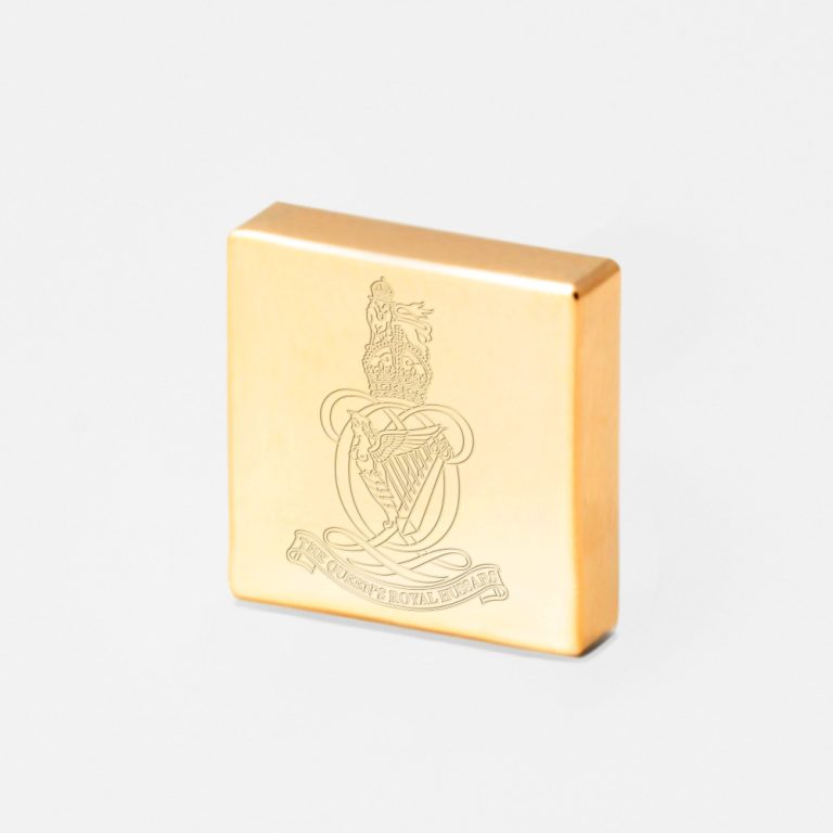 Queens-Royal-Hussars-Engraved-Gold-Lapel-Pin