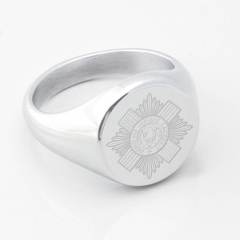 Scots-Guard-Engraved-Silver-Signet-Ring