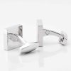 Silver-Square-Cufflink-Back