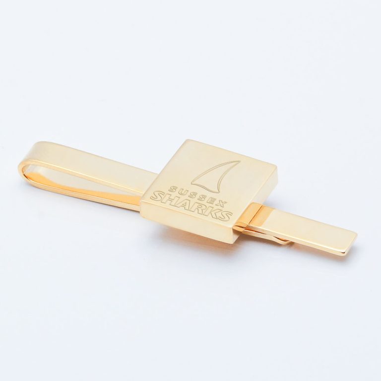 Sussex-Sharks-Cricket-Club-Engraved-Gold-Square-Tie-Slide