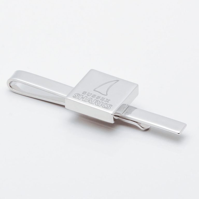 Sussex-Sharks-Cricket-Club-Engraved-Silver-Square-Tie-Slide
