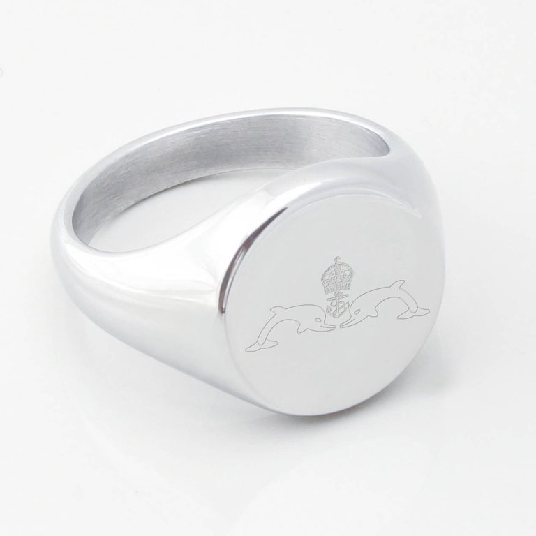 Submarine-Service-Engraved-Silver-Signet-Ring