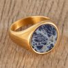 Gold-Plated-Iolite-Stainless-Steel-Signet-Ring