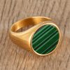 Gold-Plated-Malachite-Stainless-Steel-Signet-Ring