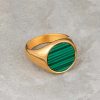 Gold-Plated-Malachite-Stainless-Steel-Signet-Ring