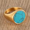 Gold-Plated-Turquoise-Stainless-Steel-Signet-Ring