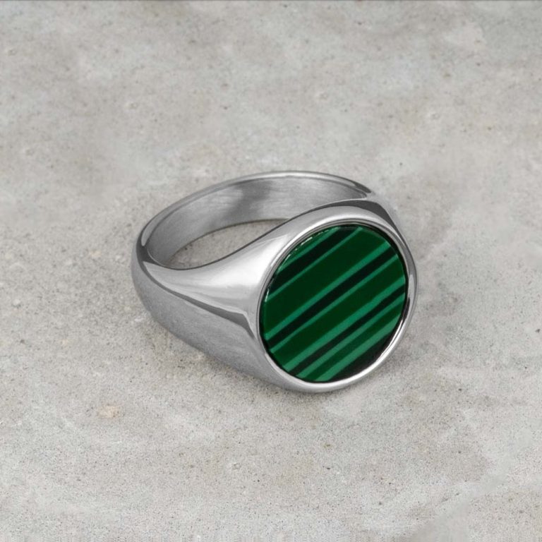 Malachite-Stainless-Steel-Signet