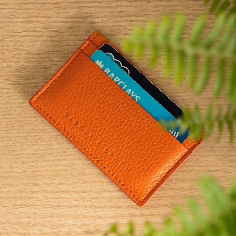 Orange-Italian-Grain-Leather-Card-Holder
