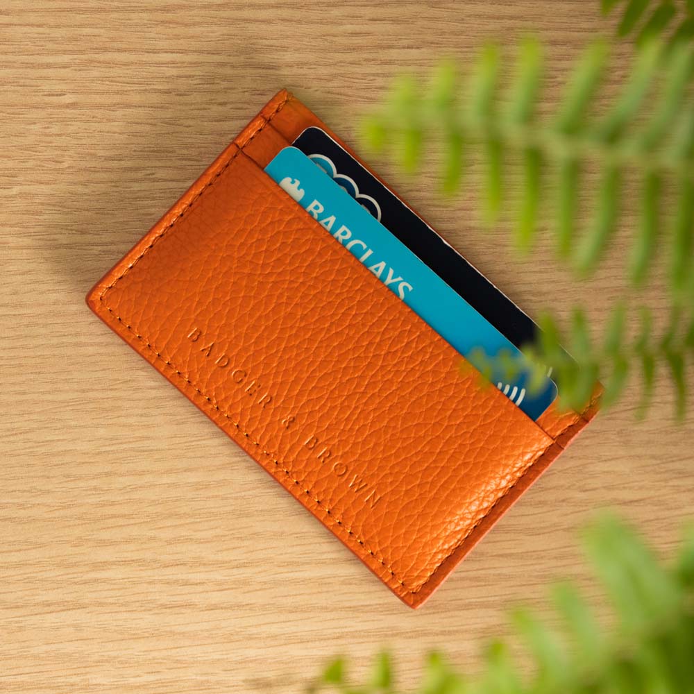 Orange-Italian-Grain-Leather-Card-Holder