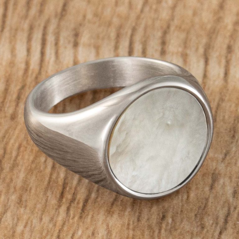 Stainless-Steel-Mother-of-Pearl-Stone-Signet-Ring