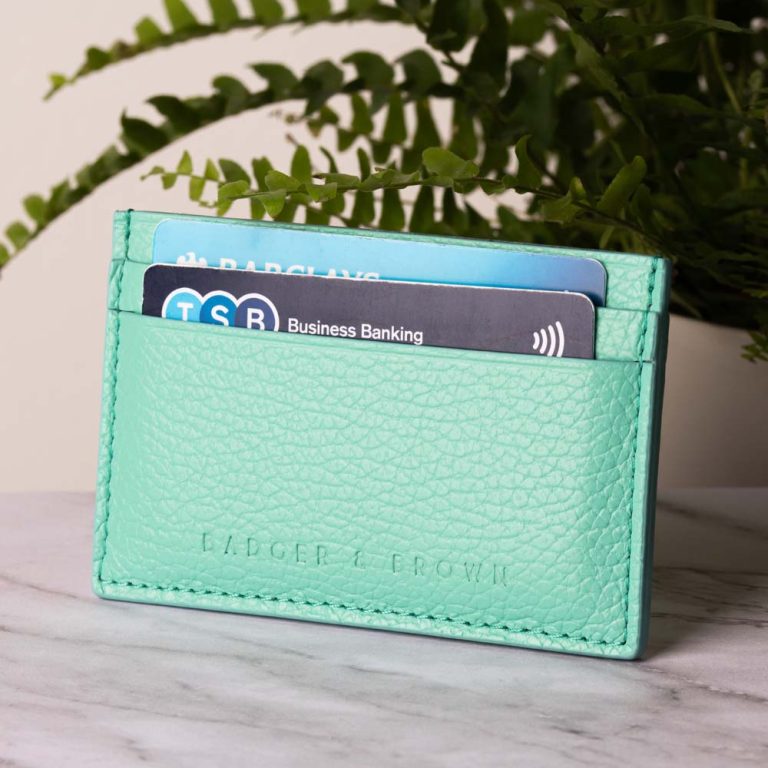 Turquoise-Italian-Grain-Leather-Card-Holder