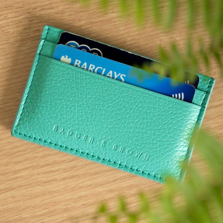 Turquoise-Italian-Grain-Leather-Card-Holder